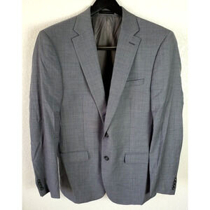 Calvin Klein Mens Suit Jacket Gray Single Breasted Pockets Notch Size 42 L